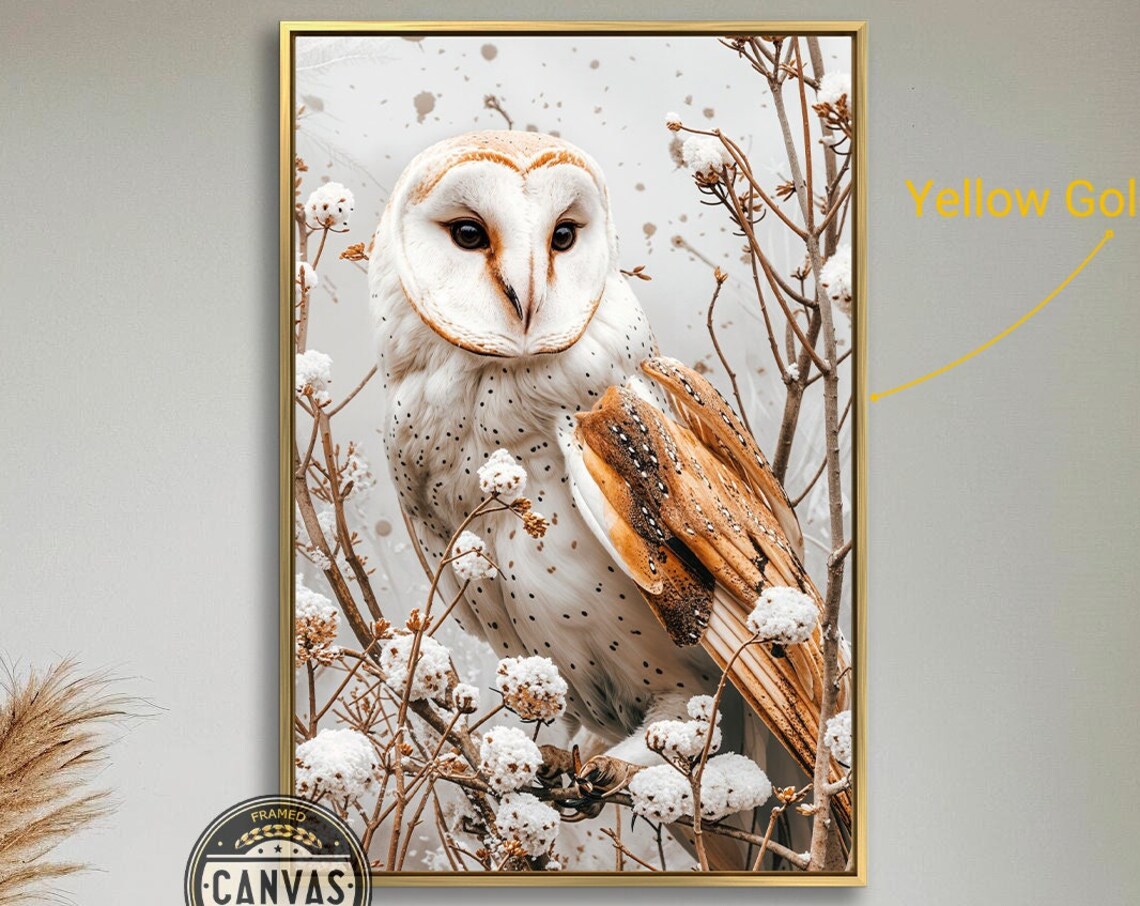 Snowy Owl Holiday Winter Wildlife Wall Art Print