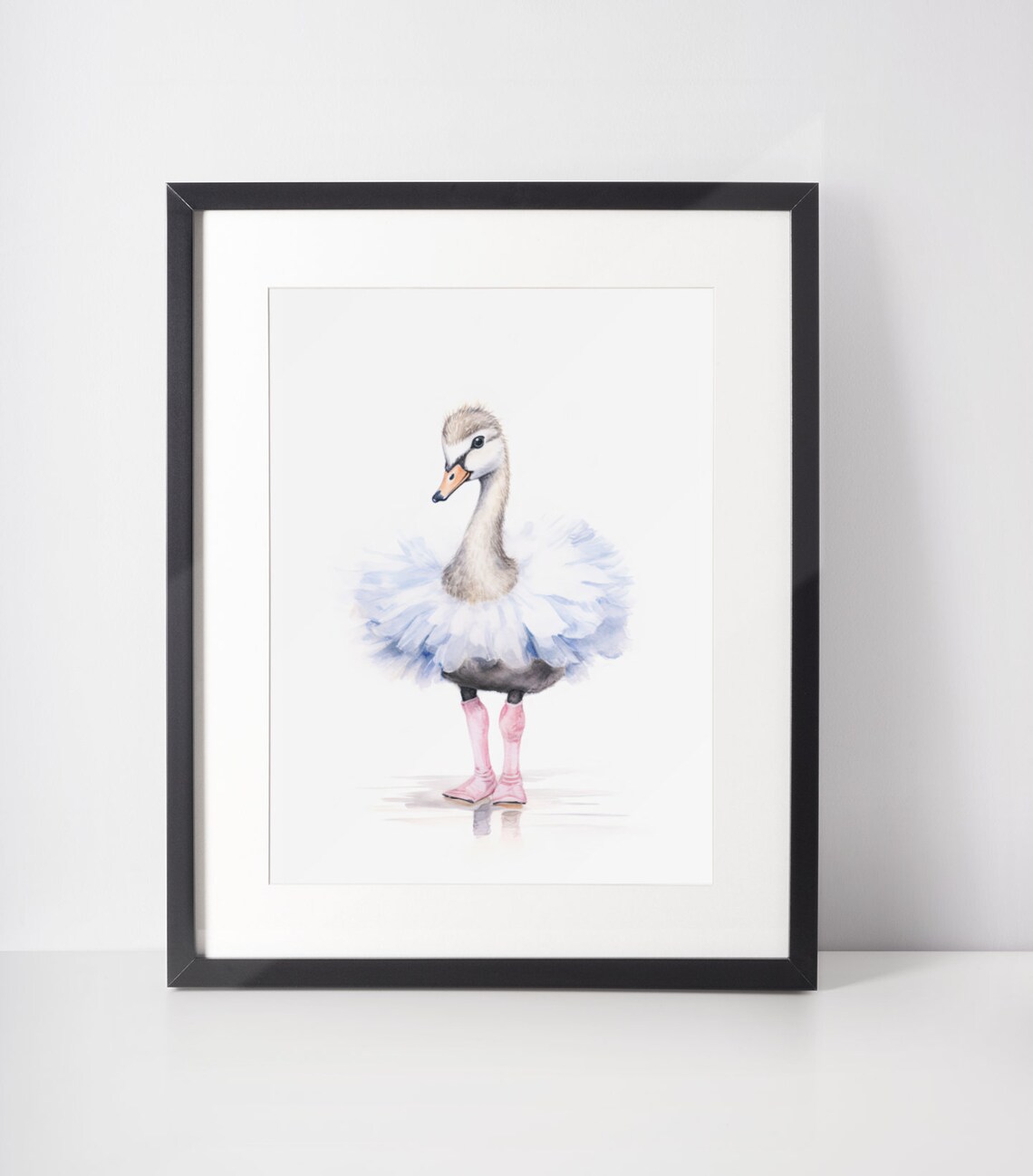 Sweet Baby Swan Ballerina in Tutu and Pink Ballet Shoes Poster - Image 3