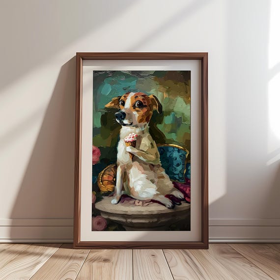 Dog Wall Art Impressionist Samoyed Painting Print Cute Poster For Pet Lovers Animal Home Decor Nursery Living Room