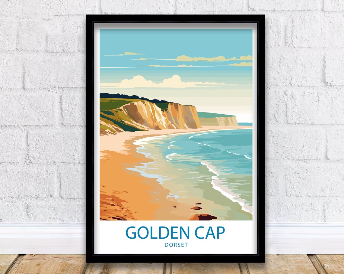 Golden Cap Travel Poster, Nature Wall Decor