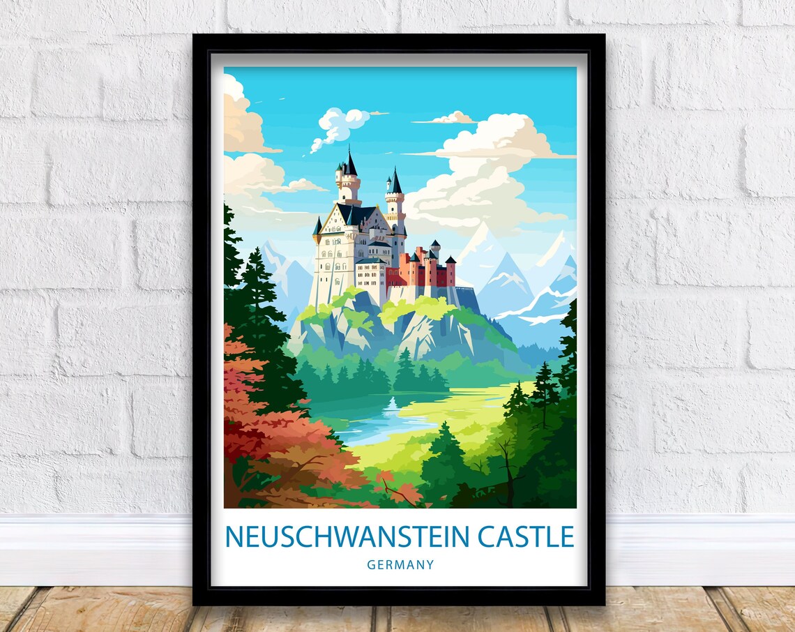Neuschwanstein Castle Germany Fairytale Fortress Autumn Scene Poster