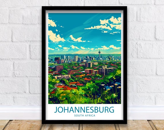 Johannesburg Travel Print Johannesburg Wall Decor South Africa Johannesburg Art Johannesburg Wall Art South Africa Poster Johannesburg Art