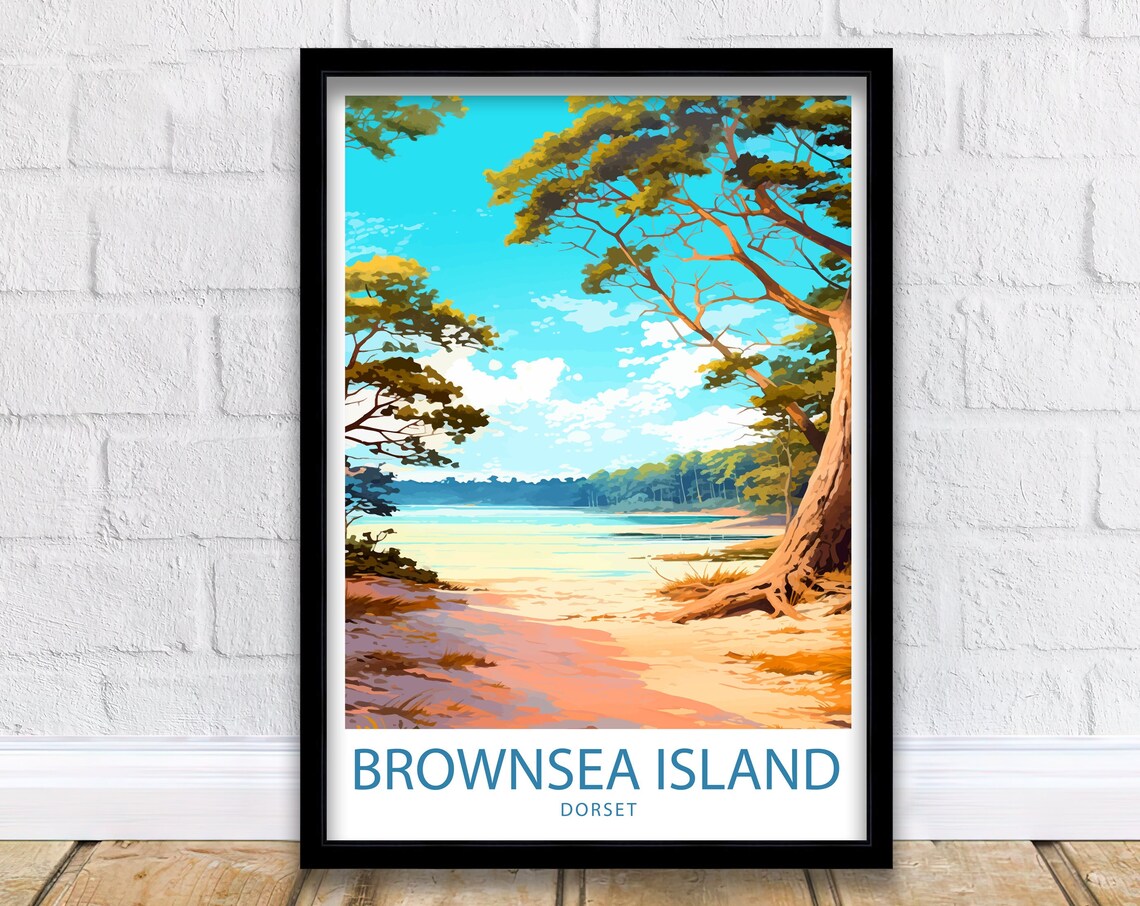 Brownsea Island Travel Poster, UK Wall Decor