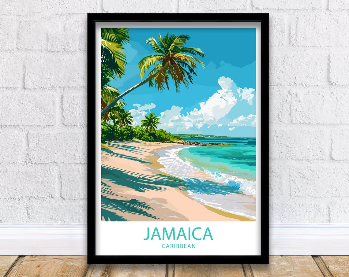 Jamaica Travel Print Jamaica Wall Decor Caribbean Jamaica Art Jamaica Wall Art Caribbean Poster Gift For Island Travel Lovers Jamaica Poster