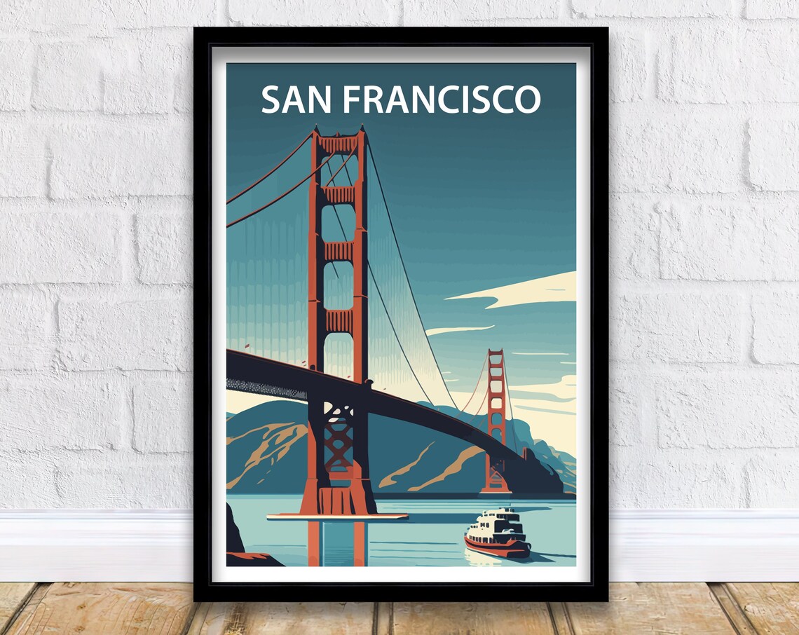 Golden Gate Bridge Travel Wall Art Poster