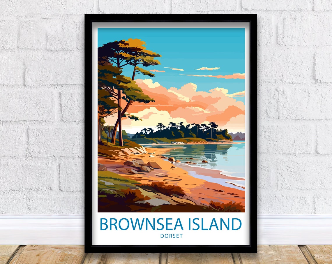 Brownsea Island Travel Print Brownsea Wall Decor Uk Brownsea Art Brownsea Wall Art Uk Poster Gift For Island Lovers Brownsea Island Poster