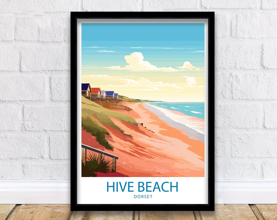 Hive Beach Dorset Sandy Dunes Beach Huts Seaside Retreat Poster