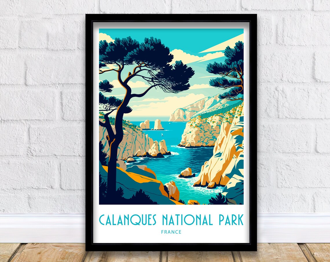 Calanques National Park France Travel Poster