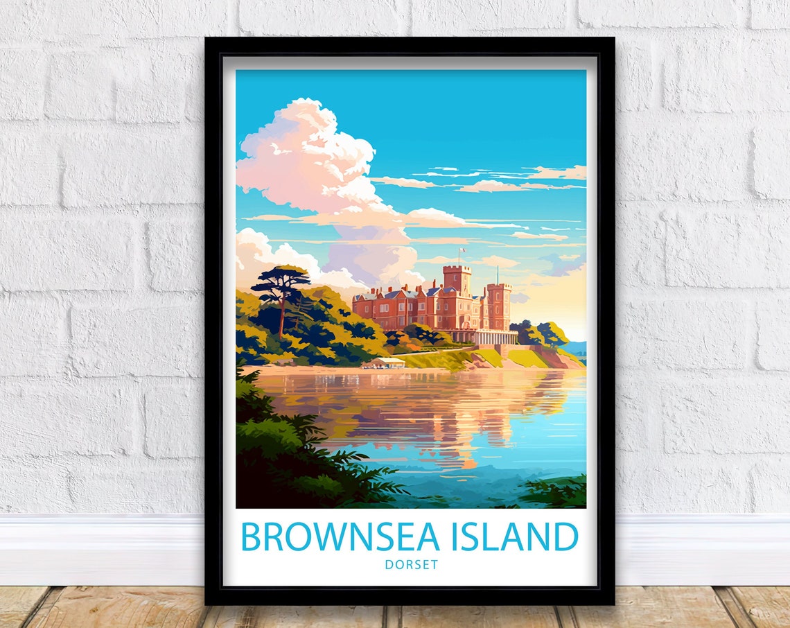 Brownsea Island Travel Print Brownsea Wall Decor Uk Brownsea Art Brownsea Wall Art Uk Poster Gift For Island Lovers Brownsea Island Poster