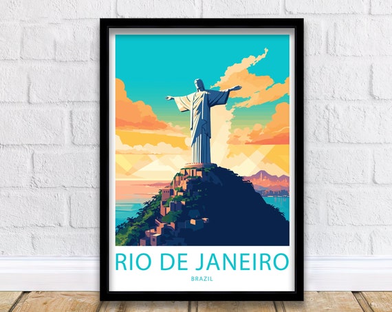 Rio De Janeiro Print Rio De Janeiro Brazil Poster Home Dcor Rio De Janeiro Brazil Wall Art Rio De Janeiro Brazil Decor Poster Brazil Art