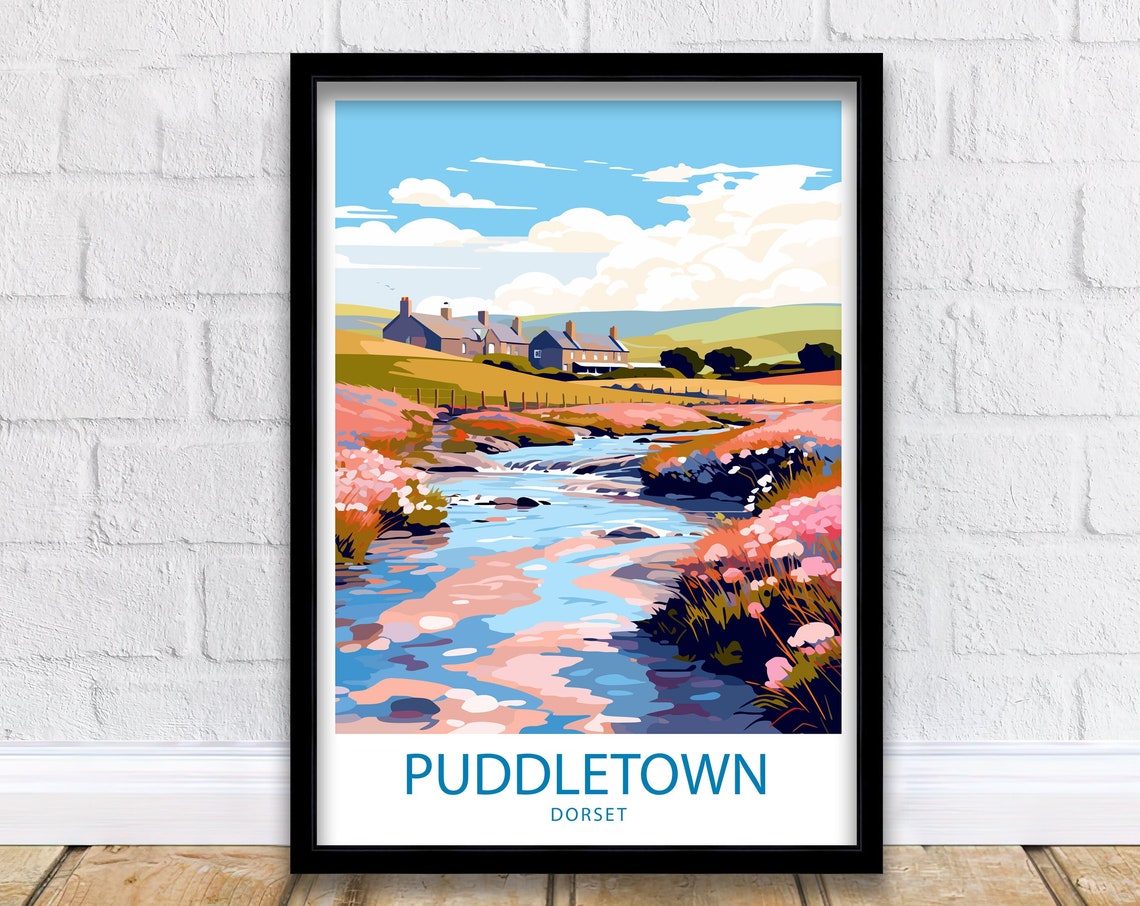 Puddletown Travel Print Puddletown Wall Decor Uk Puddletown Art Puddletown Wall Art Uk Poster Gift For Dorset Village Lovers Puddletown Art