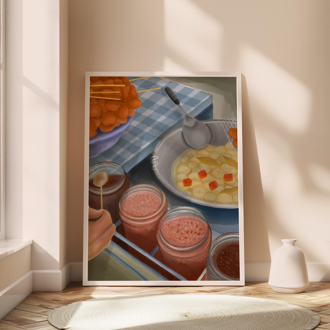 Satin Poster Filipino Streetfood Art Fishball Cart Wall Decor Philippines Food Gift Friend Hanging Pinoy