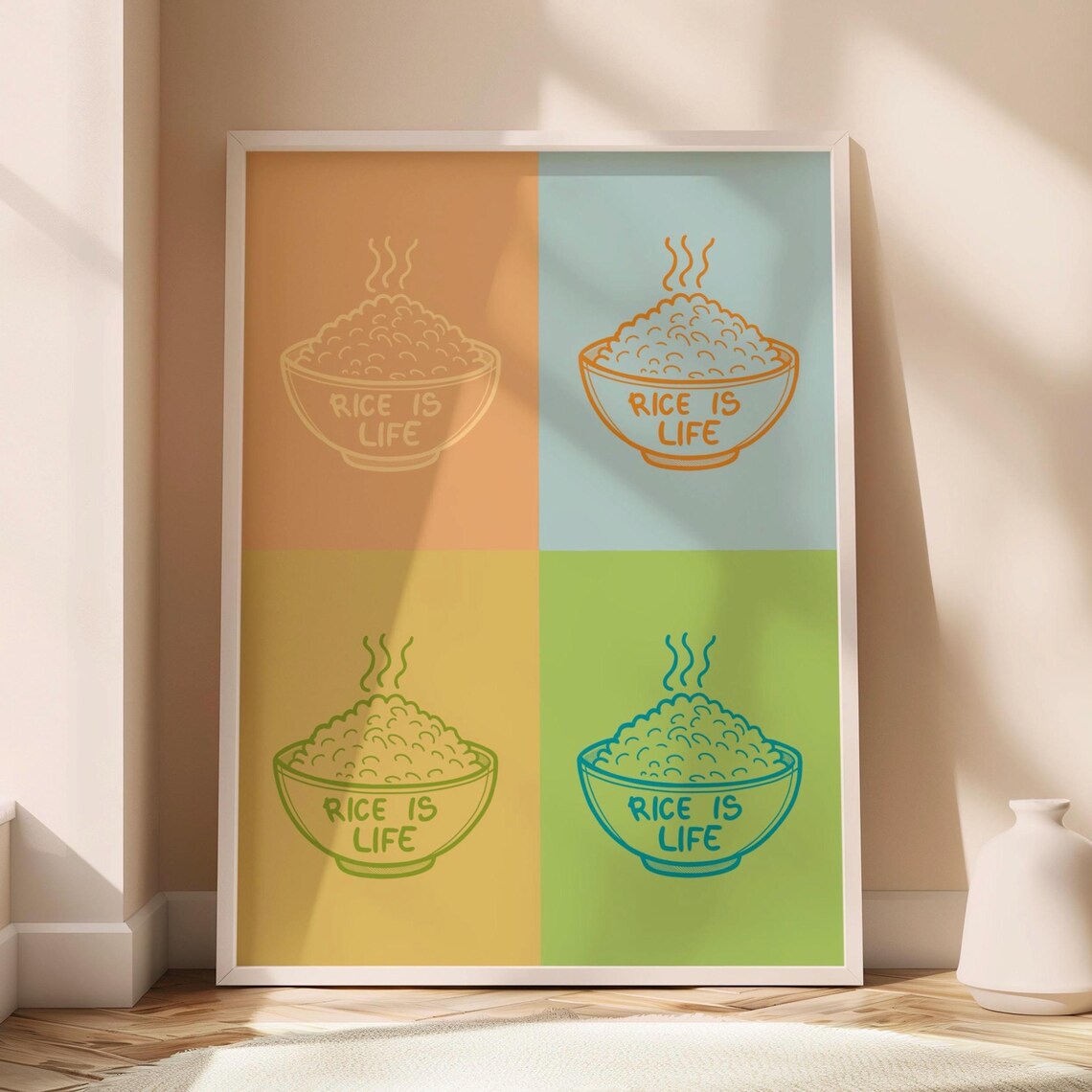 Rice Is Life Retro Asian Kitchen Decor