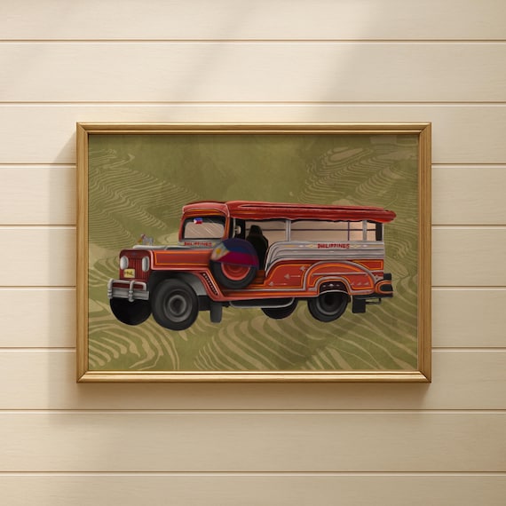 Filipino Jeepney Wall Artrice Terracesphilippines Poster Manila Digital Decor Printables Home Living Room Philippines
