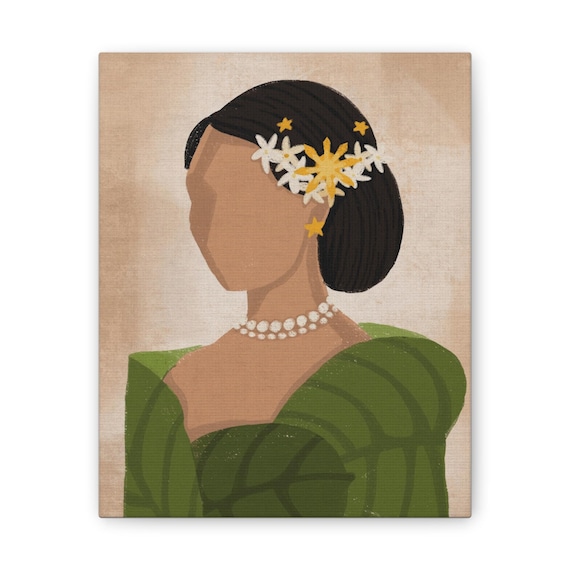 Philippines Heritage Poster Canvas Stretched Filipino Sampaguita Three Star Sun Wall Art