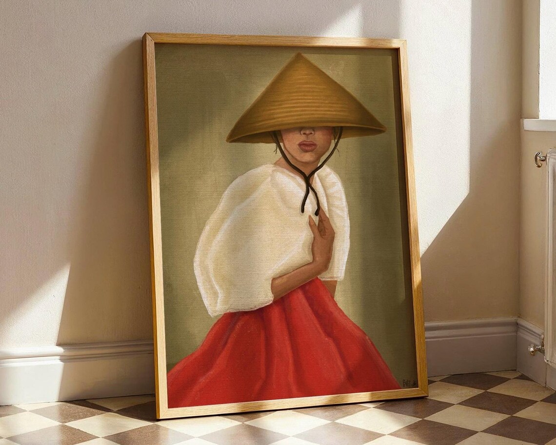 Philippines Poster, Filipina Woman Cultural Heritage Art Print