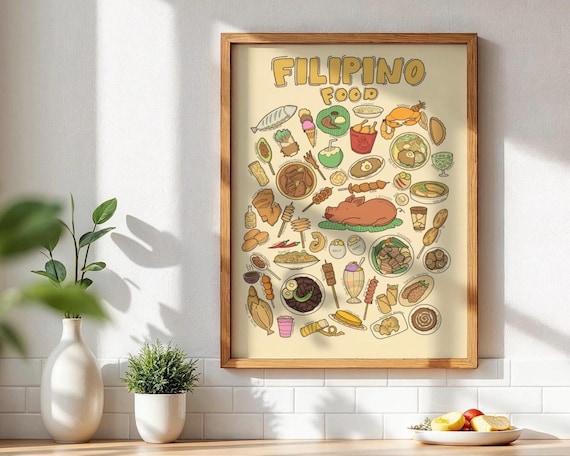 Filipino Food Wall Artphilippines Perfect Gift For Friends And Familypinoy Home Kitchen Digital Downloadphilippines Poster