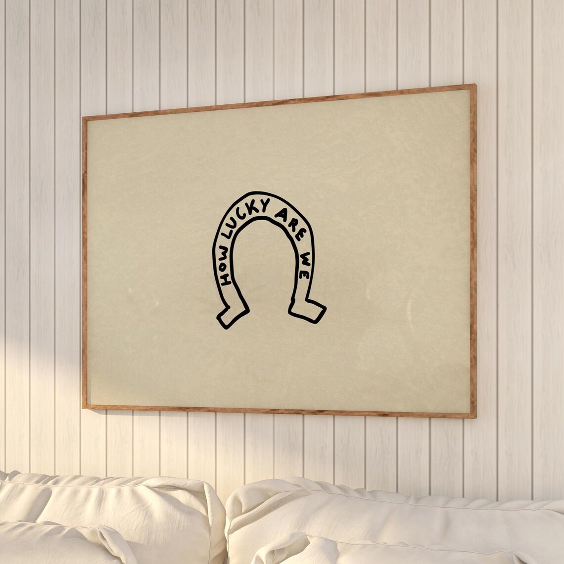 How Lucky Are We Western Horseshoe Art Print