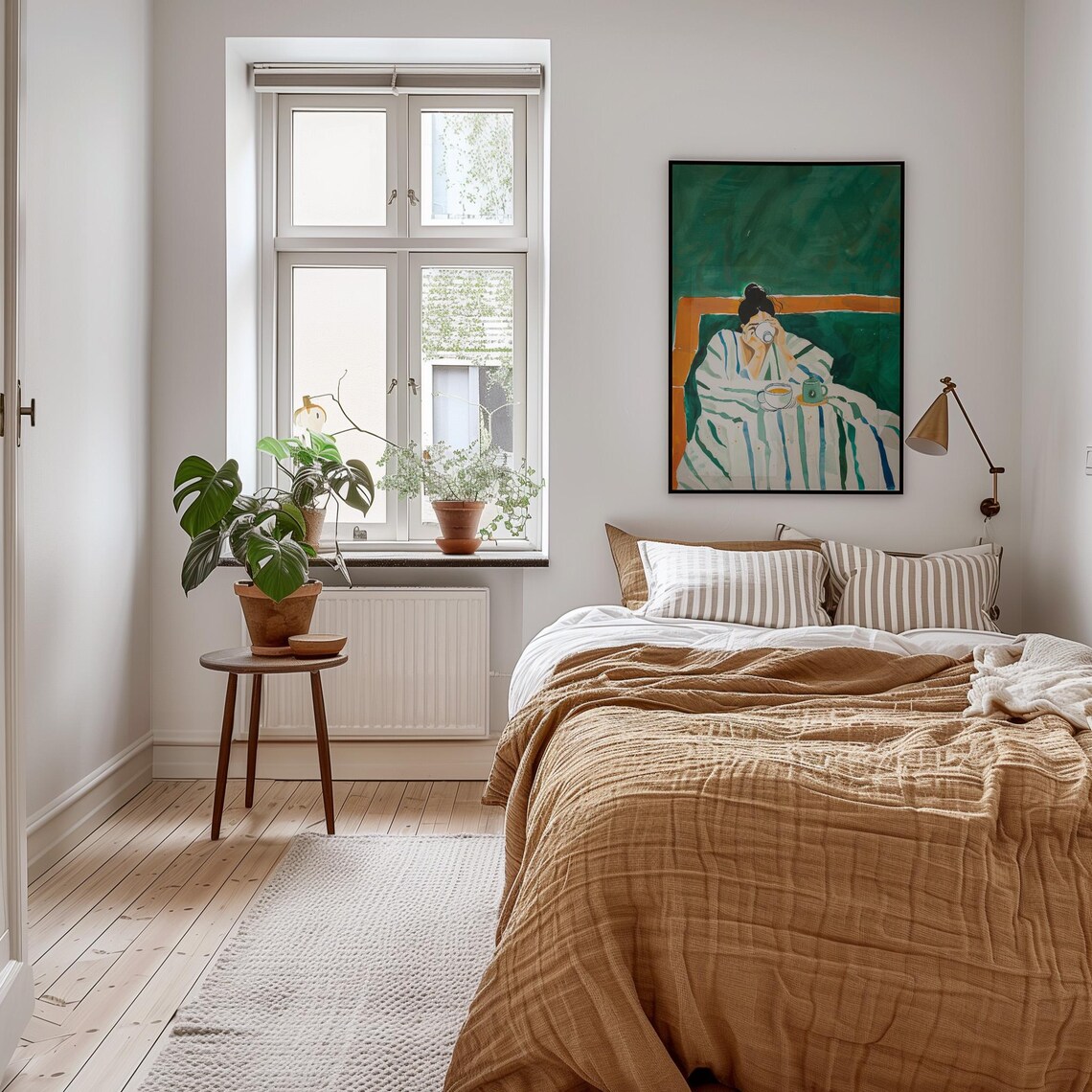 People Drinking Tea Contemporary Bedroom Art Print - Image 2