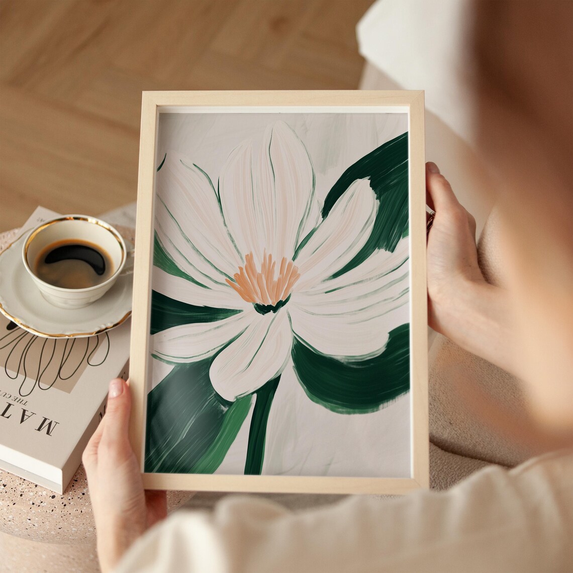 Minimalist Floral Art Print, Modern Botanical Illustration