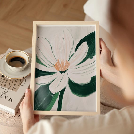 Minimalist Floral Art Print, Modern Botanical Illustration