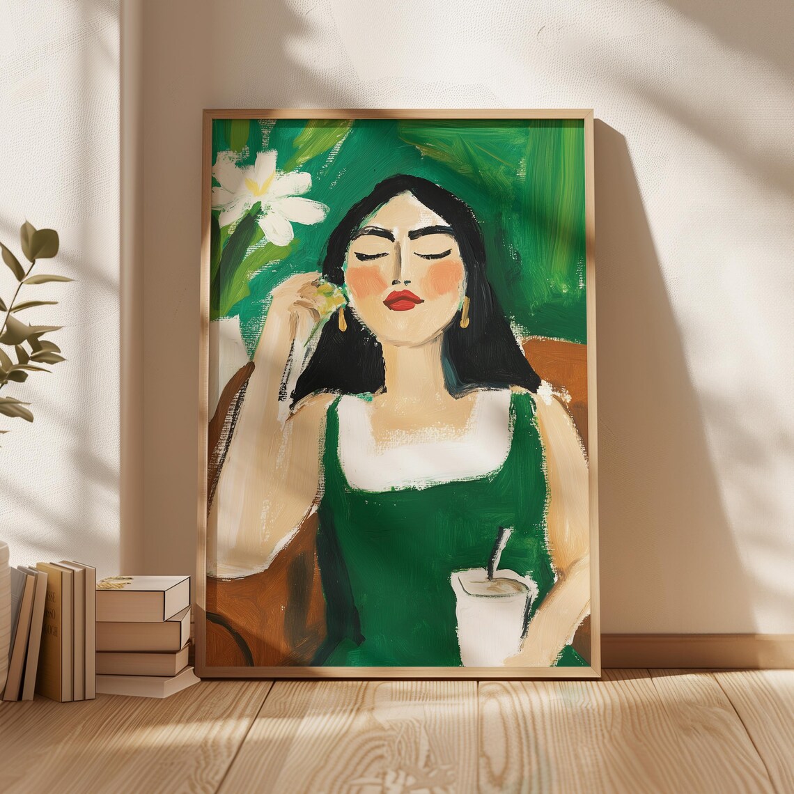 Bold Woman With Red Lips, Modern Portrait Art Print