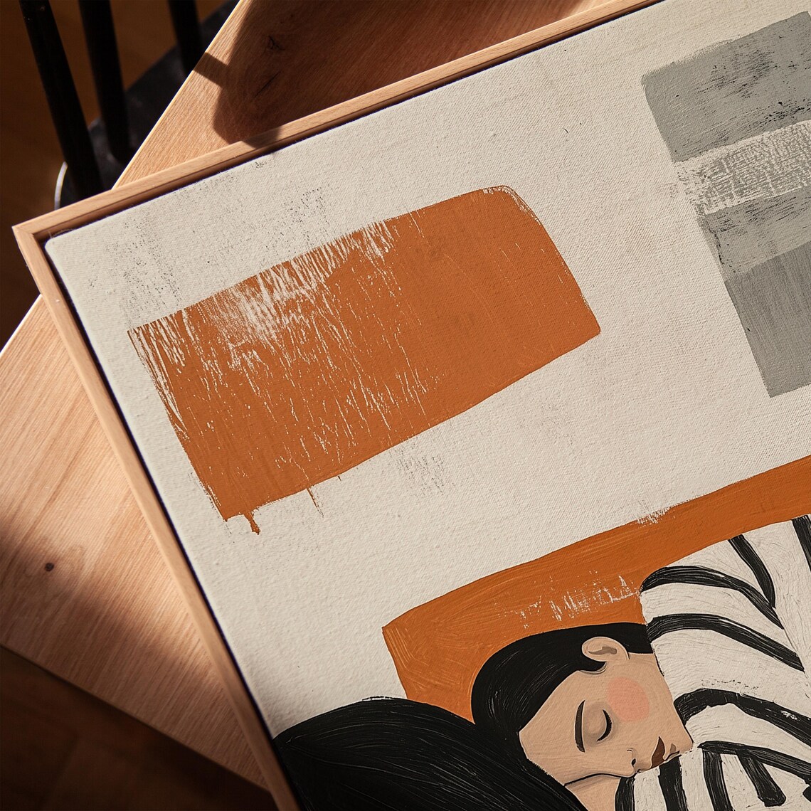 Minimalist Girl Sleeping Art Print, Bedroom Decor - Image 3