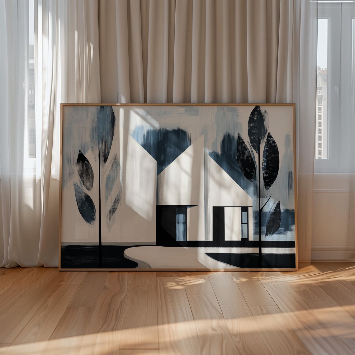 Modern Minimalist House - Abstract Trees Art Print - Image 3
