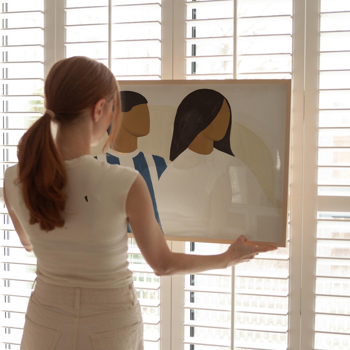 Minimalist Couple Portrait, Modern Love Illustration - Image 5