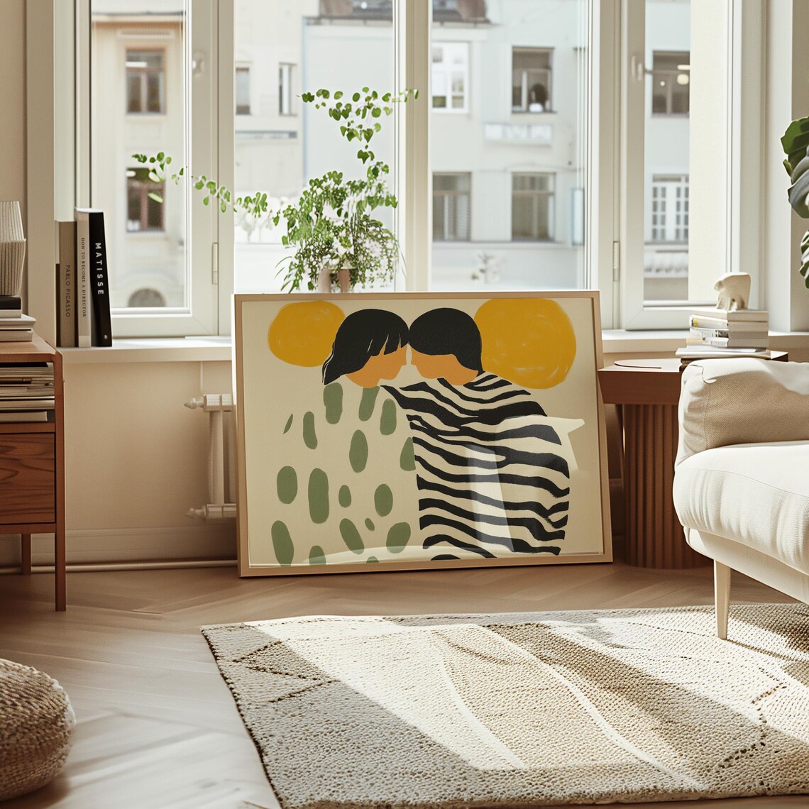 Abstract Couple Zebra Print, Minimalist Art Print - Image 4