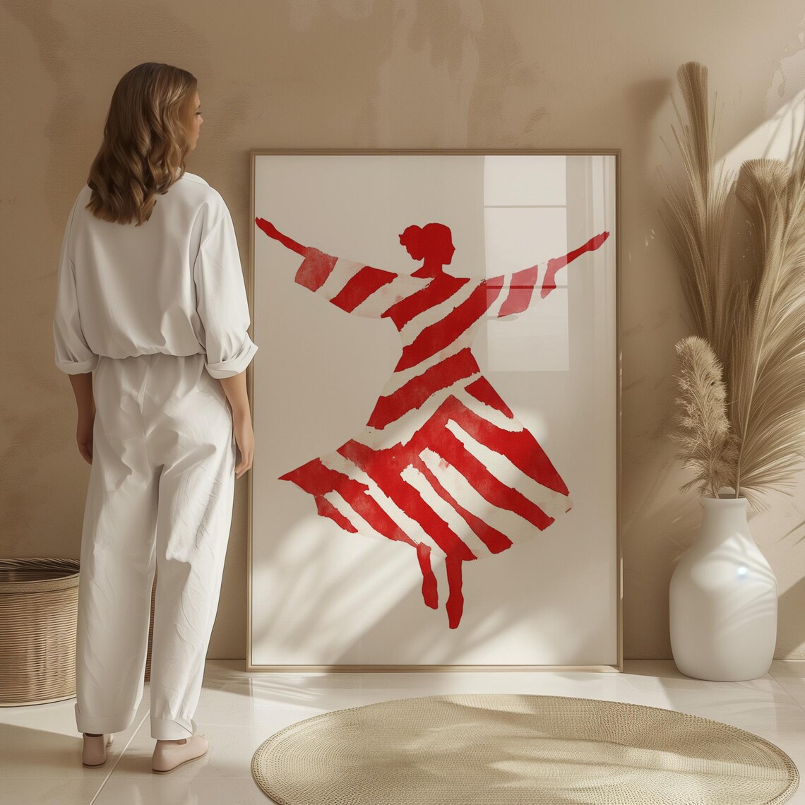 Abstract Dancing Woman, Minimalist Silhouette - Image 3