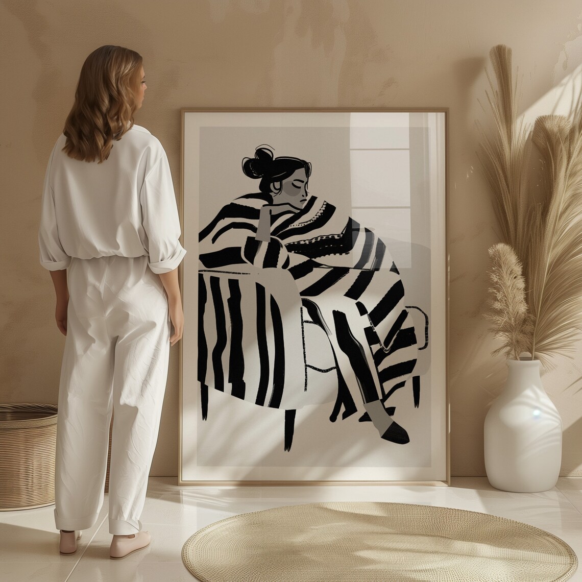Abstract People Mid Century Modern Art Print - Image 4