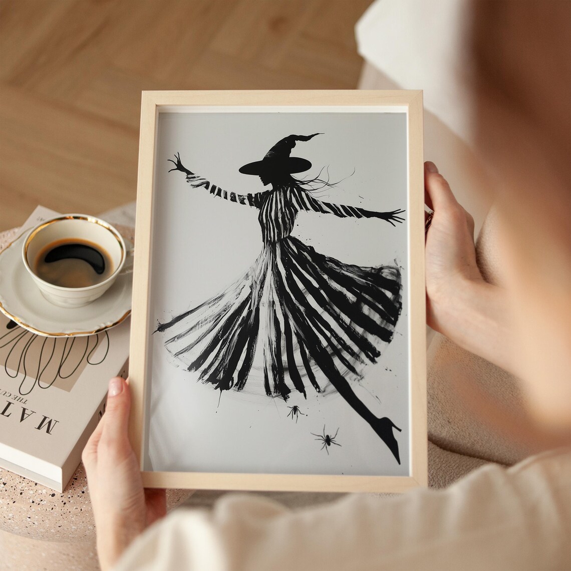 Abstract Witch Silhouette, Halloween Gothic Decor - Image 2