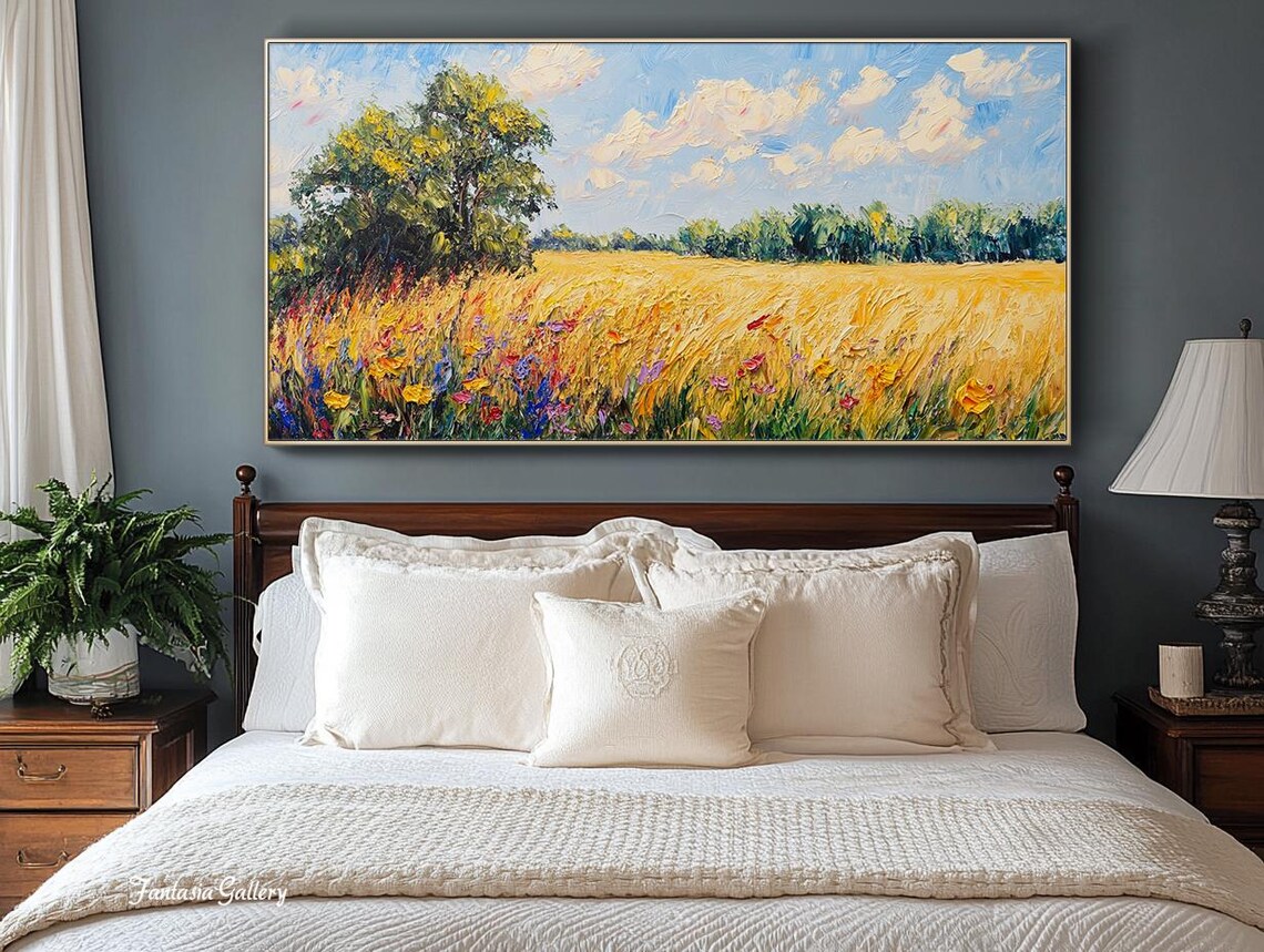 Golden Wheat Field, Oil-Painting-Style Art Print - Image 3