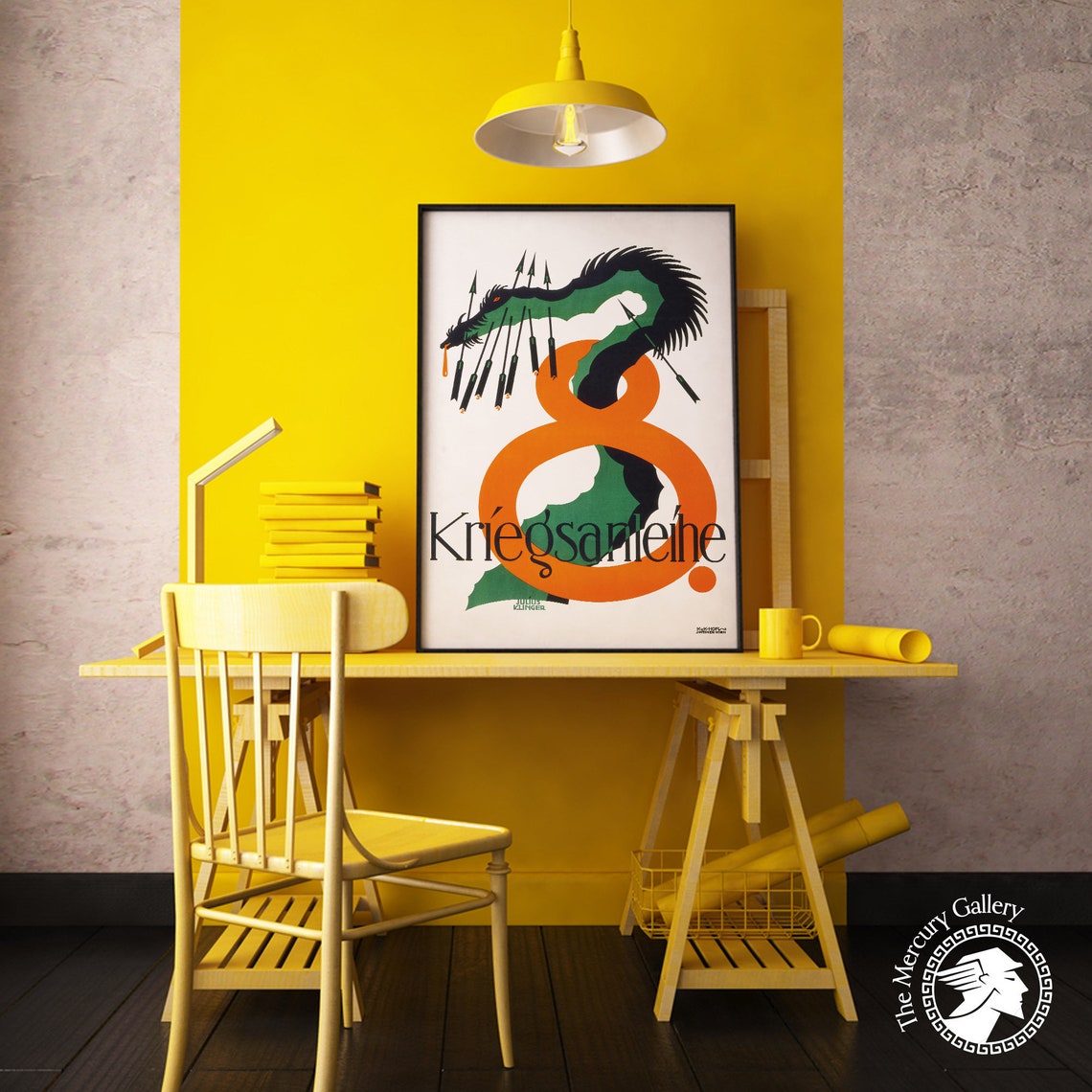 Julius Klinger 8th War Loan Dragon Arrow Vintage Austrian Poster Print - Image 5