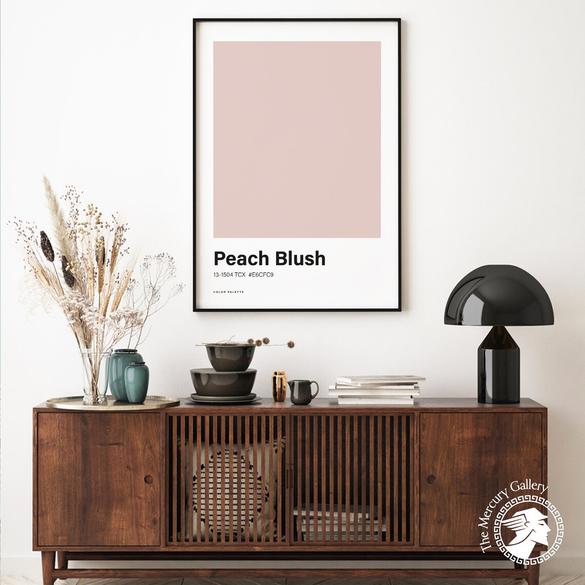 Peach Blush Color Palette Swatch Minimalist Dusty Pink Wall Art Poster - Image 6