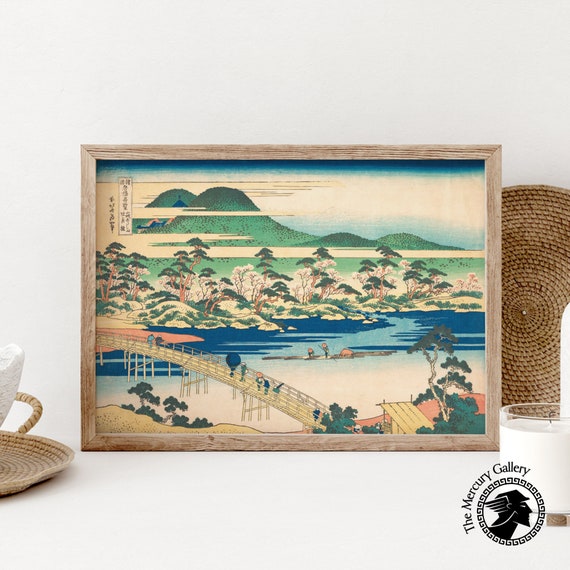 Hokusai Print Japan Wall Art The Togetsu Bridge At Arashiyama In Yamashiro Province Japanese Posters Woodblock Print Japanese Decor