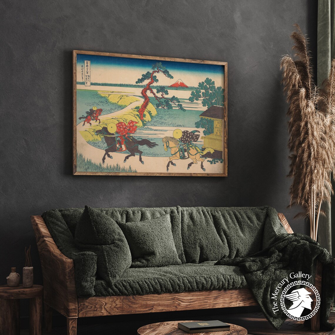 Hokusai Sekiya Village Sumida River Horse Race Mount Fuji Art Poster - Image 4