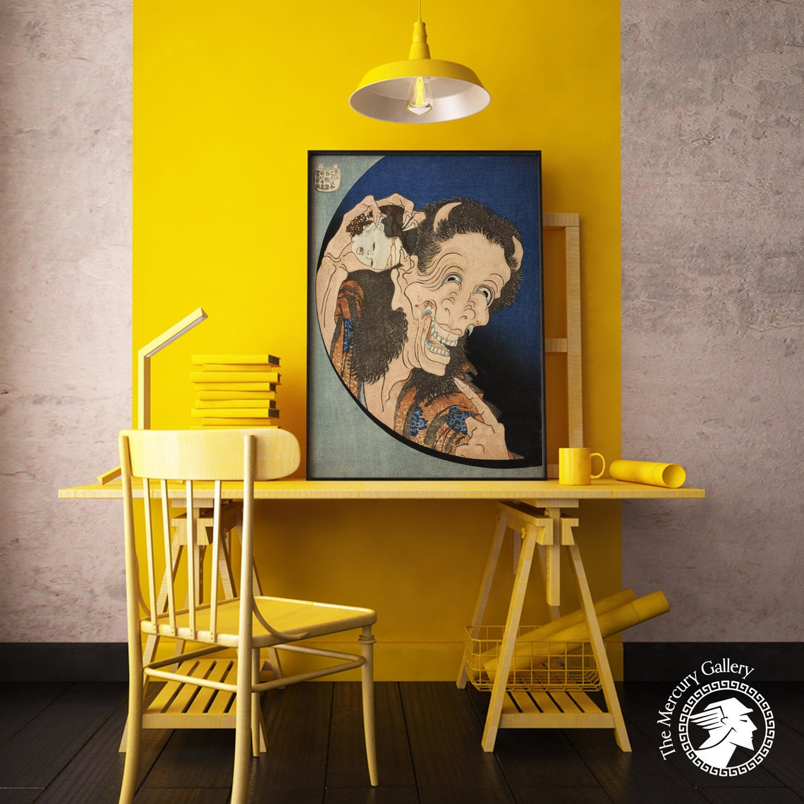 Hokusai Poster Laughing Demoness Woodblock Art Japandi Poster Exhibition Art - Image 4