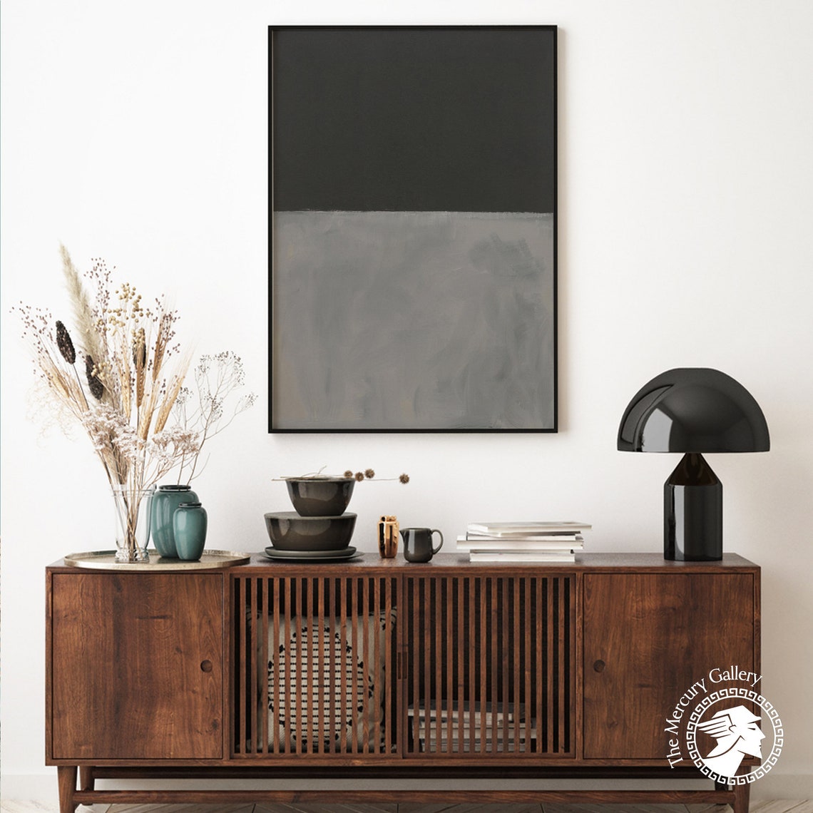 Mark Rothko Black Over Gray Minimalist Monochrome Abstract Poster - Image 3