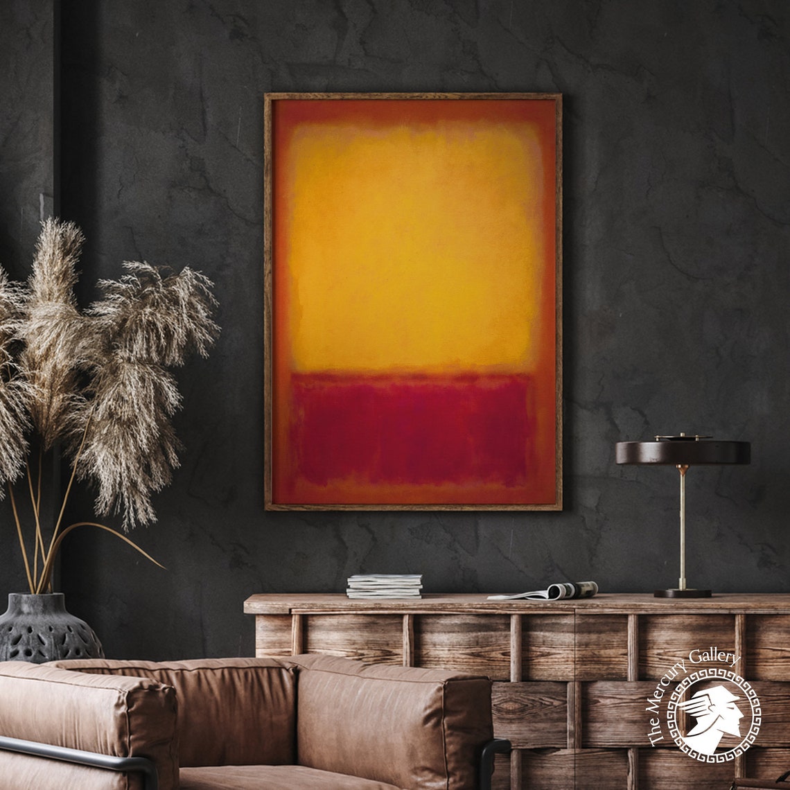 Mark Rothko Glowing Yellow Over Deep Red Color Field Abstract Poster - Image 2