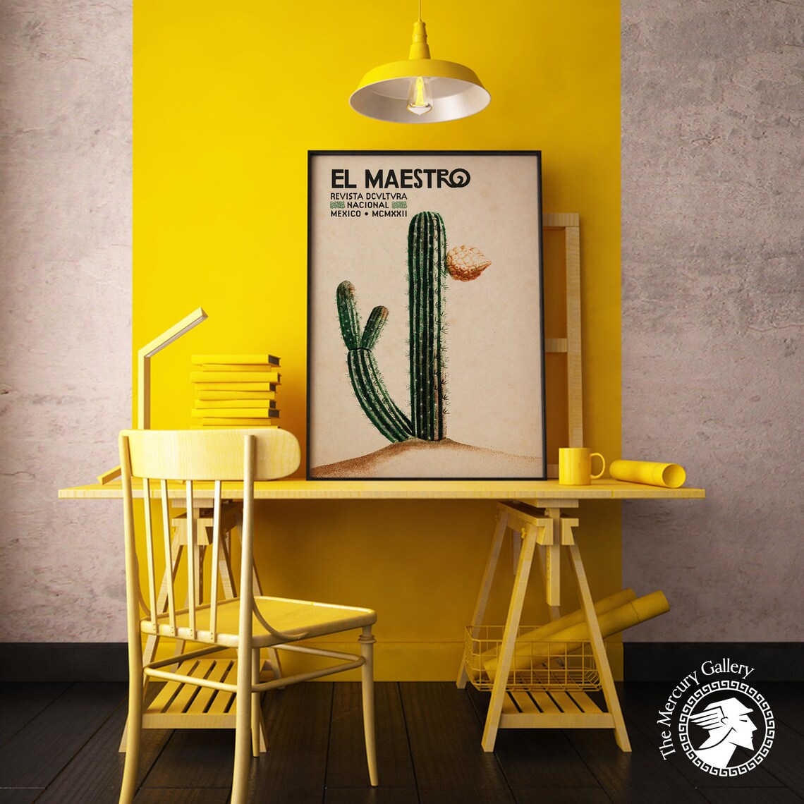Mexican Vintage Blooming Cactus Art Print - Image 5