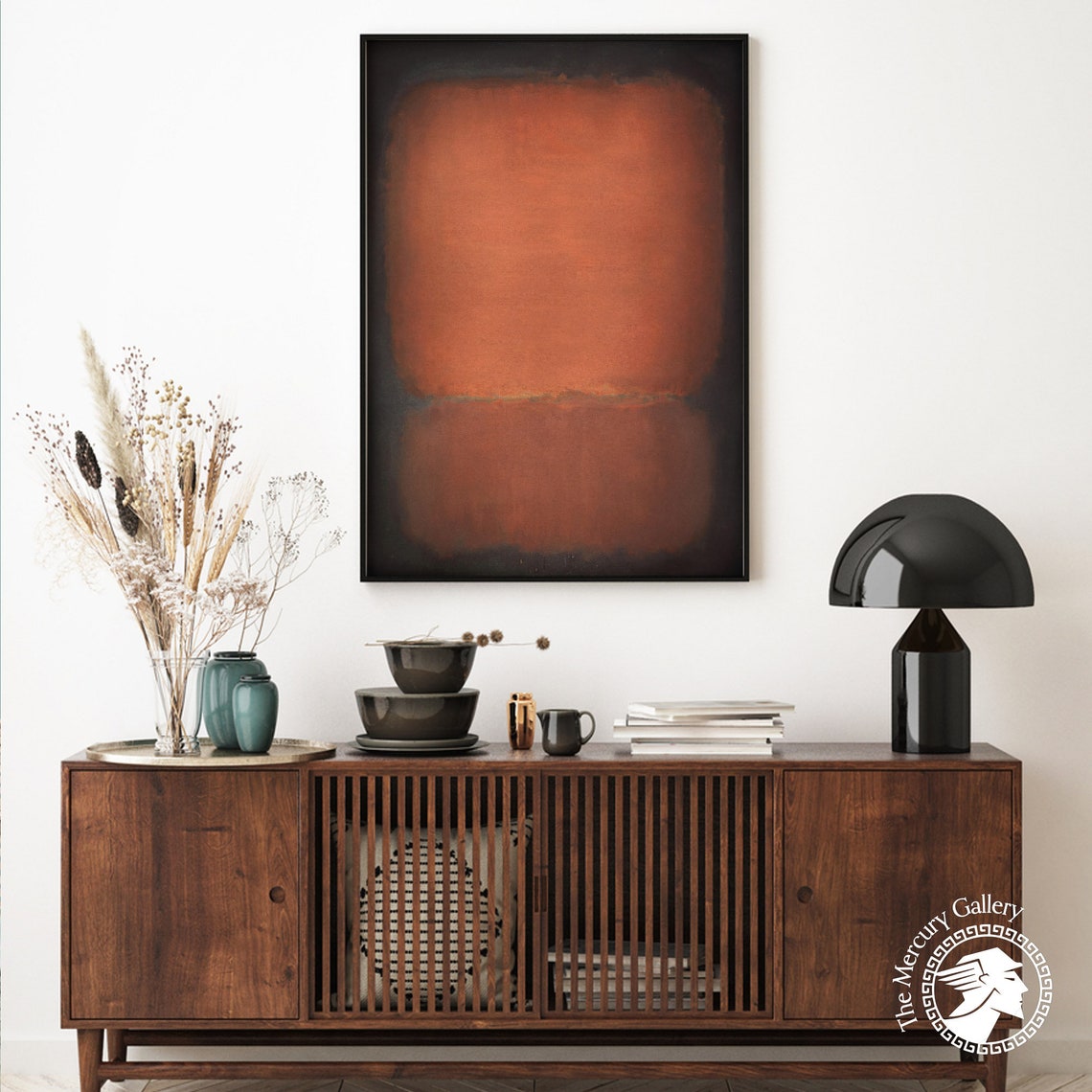 Mark Rothko Dark Black Over Deep Rust Red Moody Abstract Art Poster - Image 3