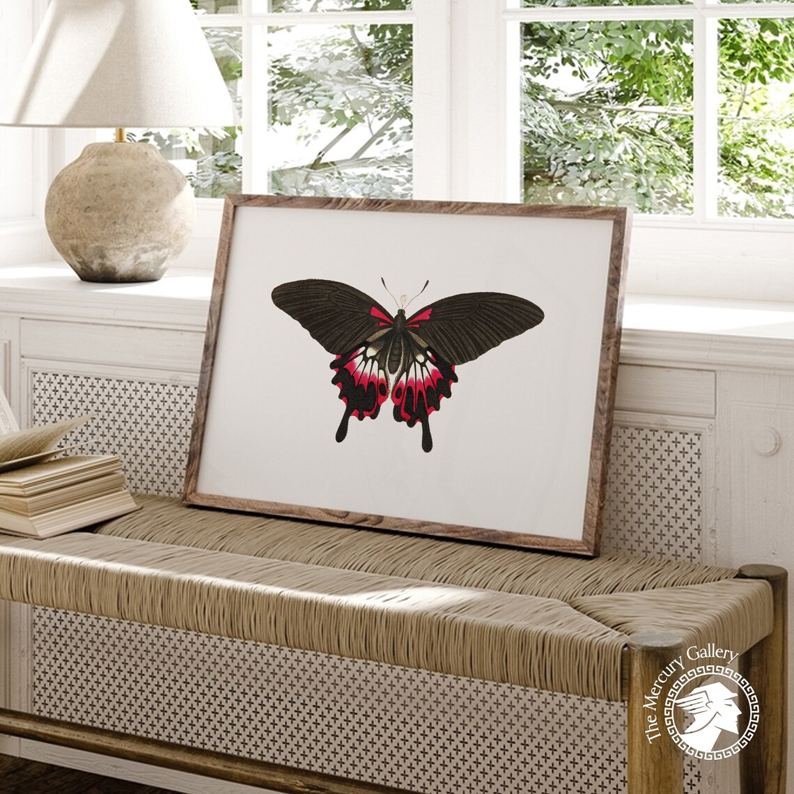 Botanical Butterfly Farmhouse Retro Art Print - Image 4