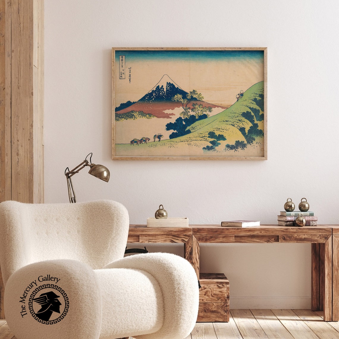 Hokusai Mount Fuji Inume Pass Travelers Mountain Path Woodblock Poster - Image 4