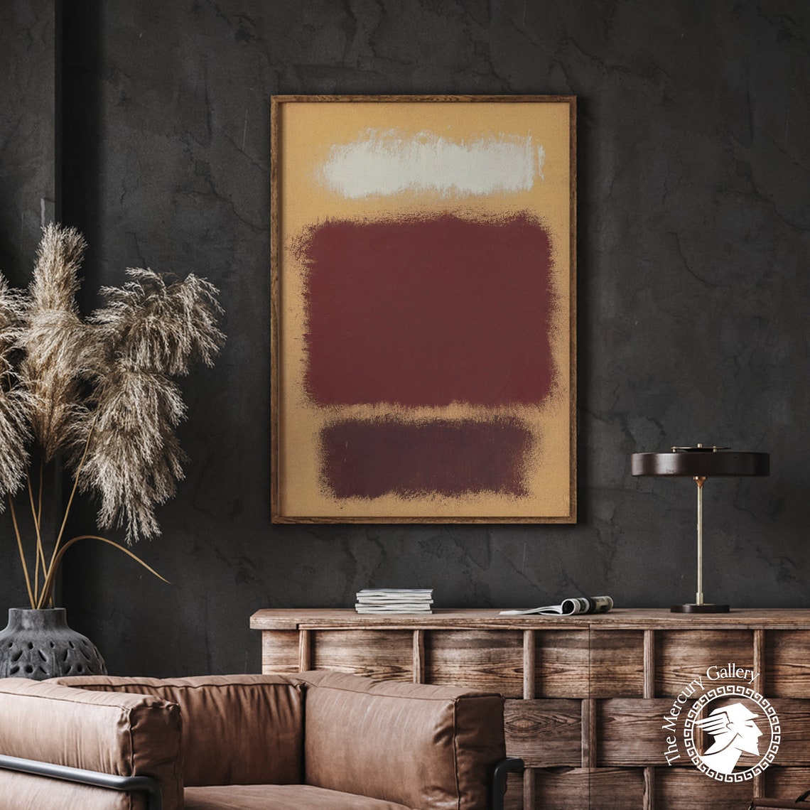 Mark Rothko Dark Maroon Blocks On Beige Moody Abstract Art Poster - Image 5