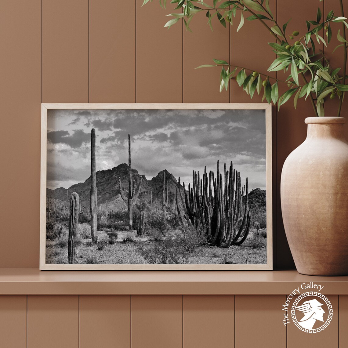 Vintage Desert Landscape, Southwestern Cactus Art Print - Image 3