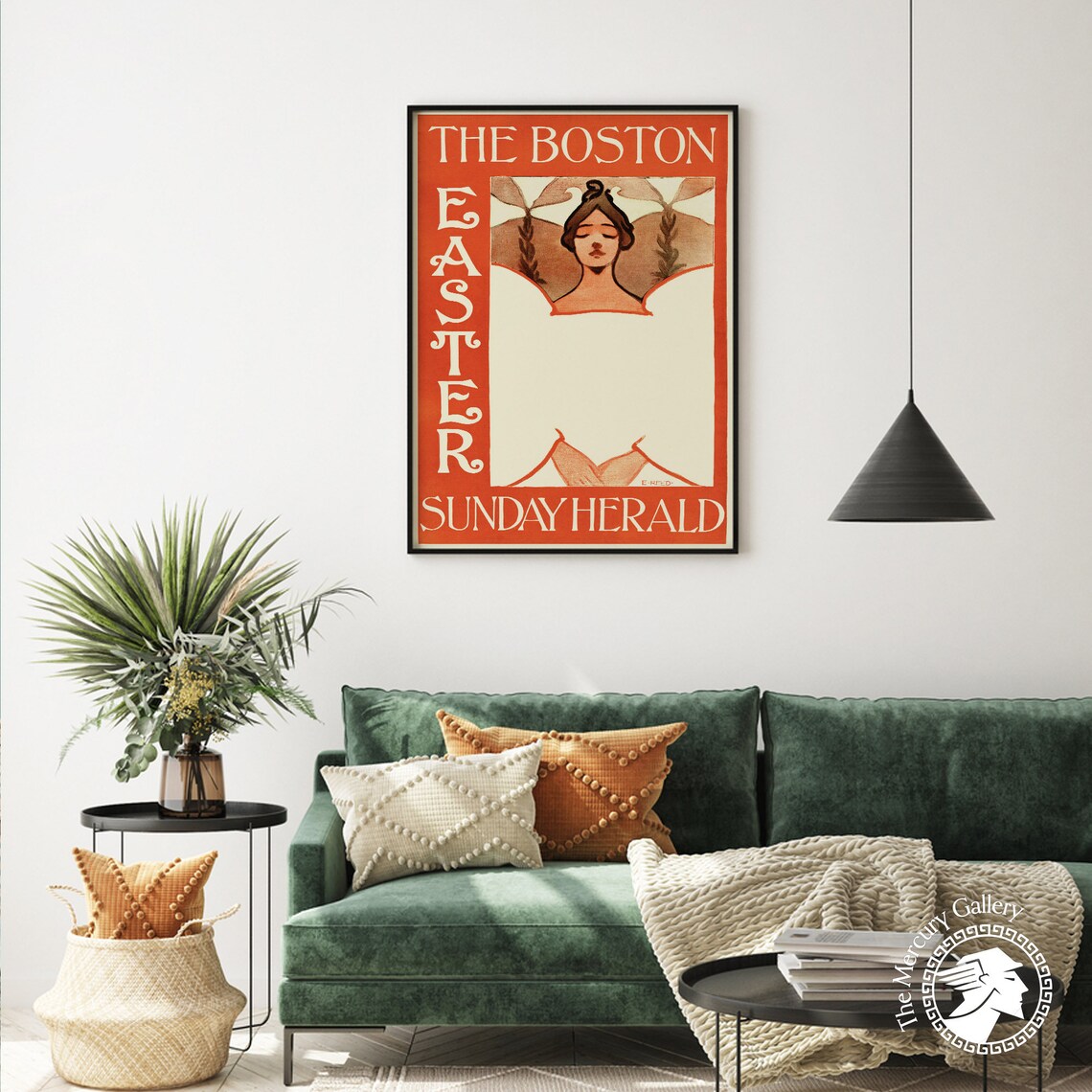 Ethel Reed Boston Easter Sunday Herald 1895 Vintage Advertising Poster - Image 4