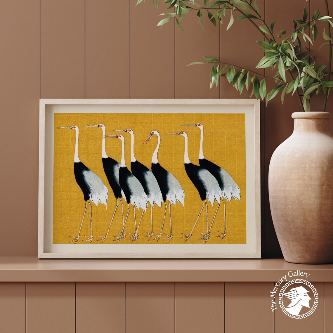 Yellow Crane Ogata Korin Vintage Birds Art Print