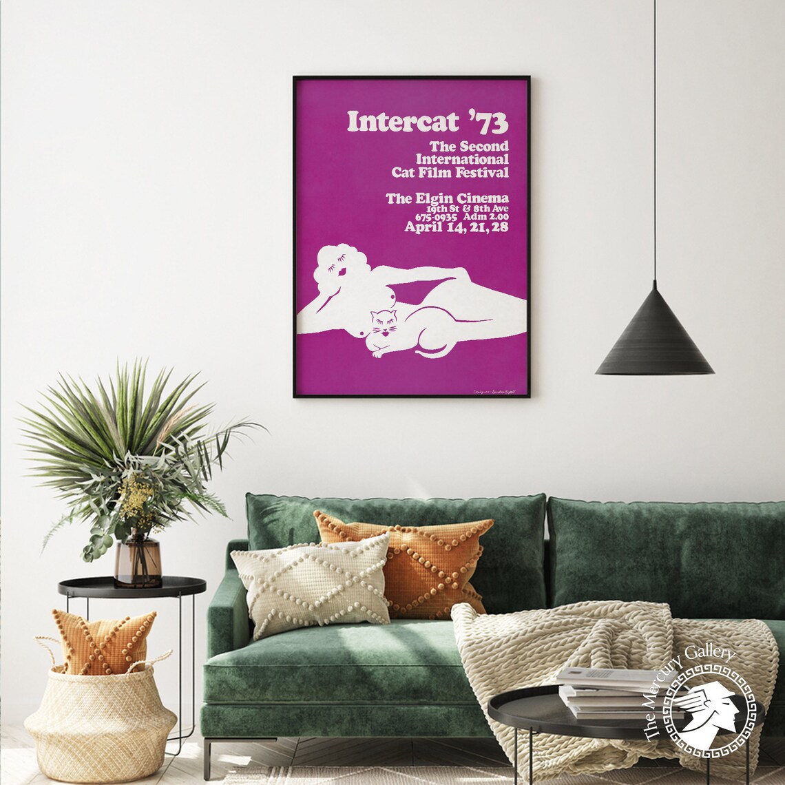 Intercat 73 International Cat Film Festival Purple Nude Silhouette Movie Poster - Image 4